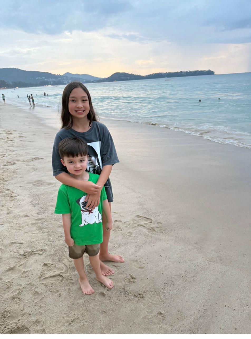 Chris and Sadie at the beach